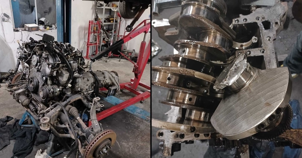 Uszkodzony wał korbowy