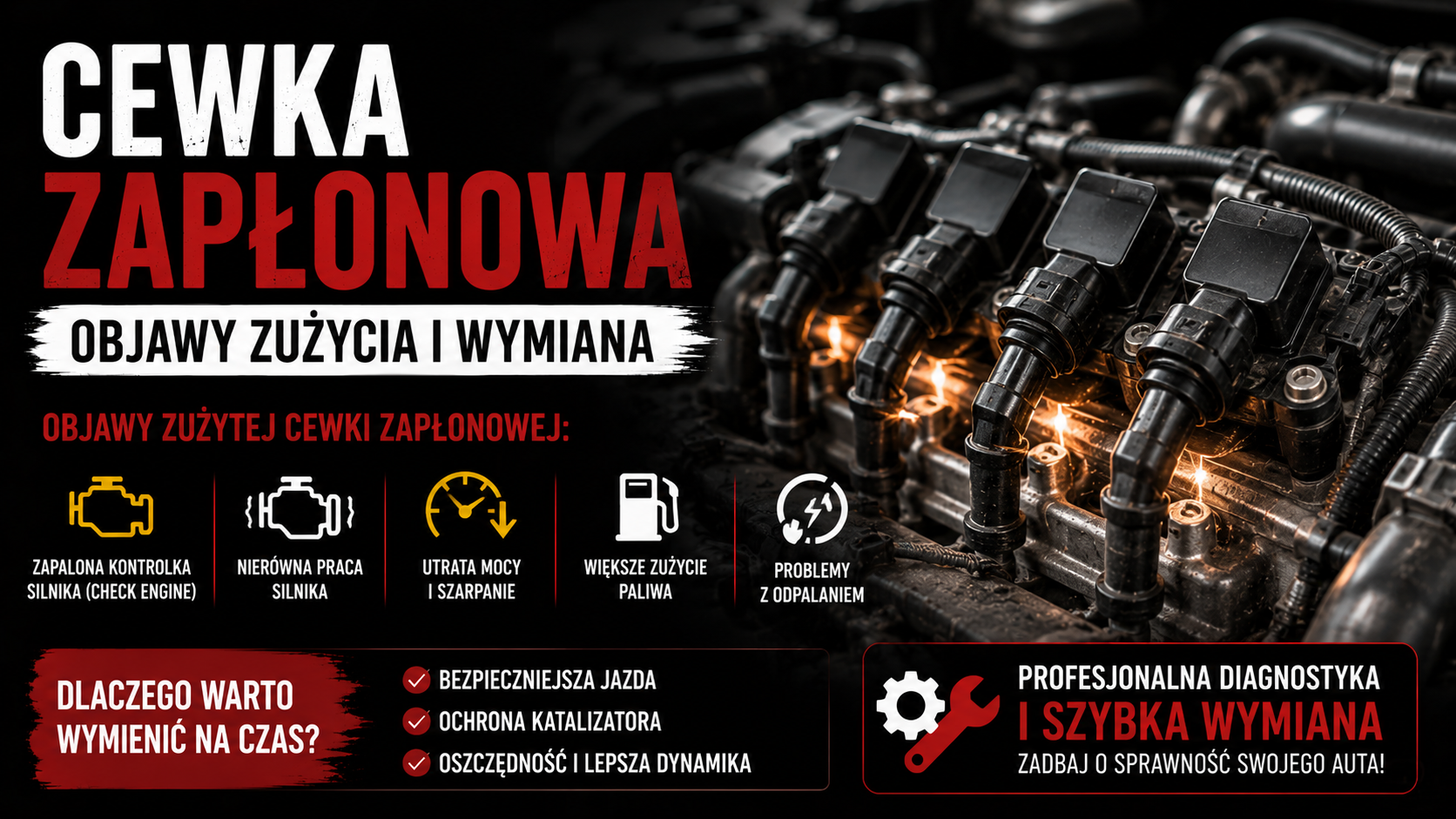 Cewka zapłonowa – objawy zużycia i wymiana
