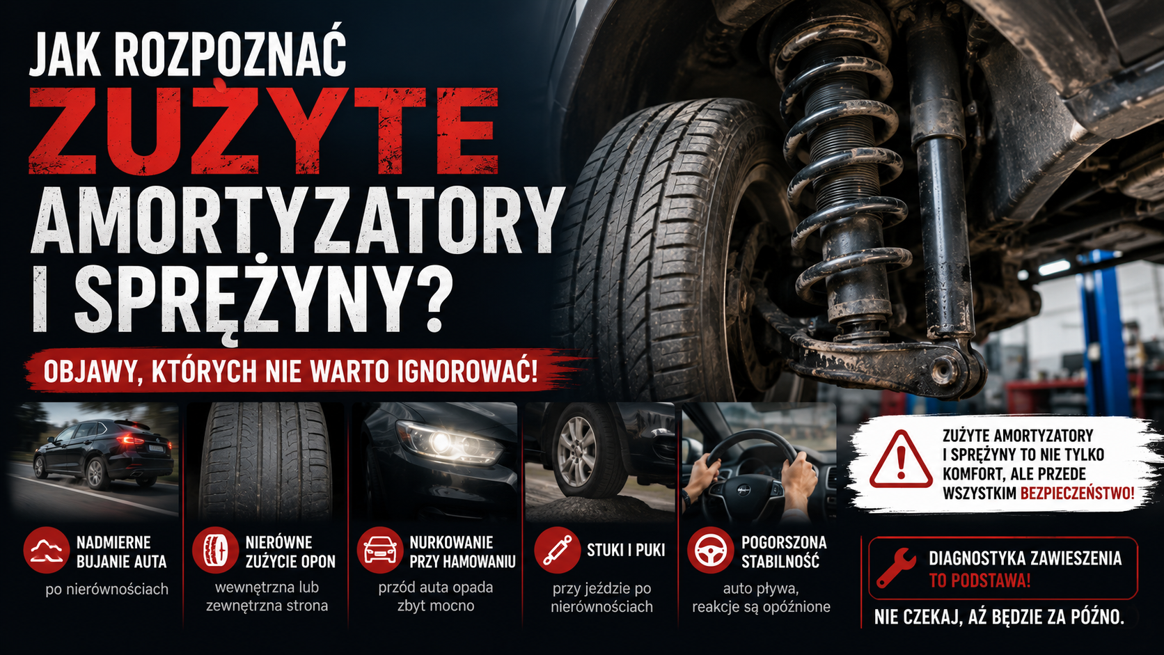 Jak rozpoznać zużyte amortyzatory i sprężyny
